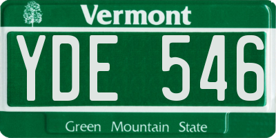 VT license plate YDE546