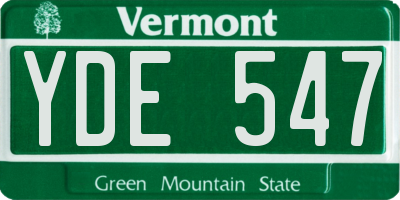 VT license plate YDE547