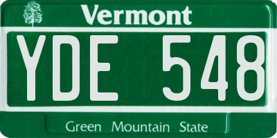 VT license plate YDE548
