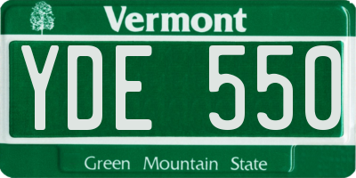 VT license plate YDE550