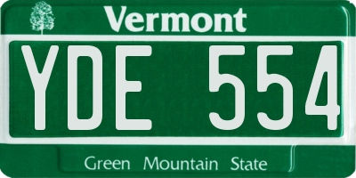 VT license plate YDE554