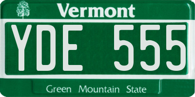 VT license plate YDE555