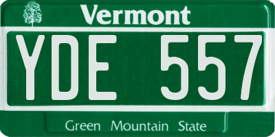 VT license plate YDE557