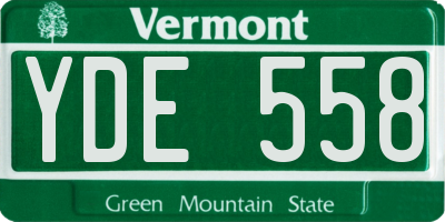 VT license plate YDE558
