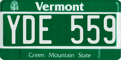 VT license plate YDE559