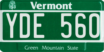 VT license plate YDE560