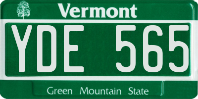 VT license plate YDE565