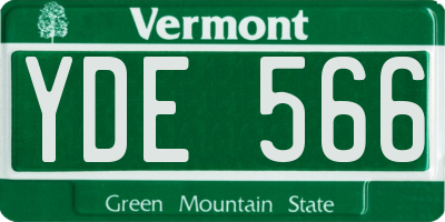 VT license plate YDE566