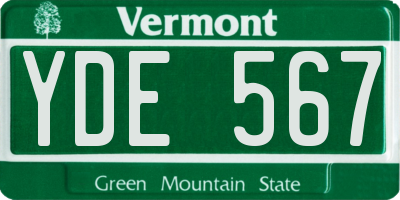 VT license plate YDE567