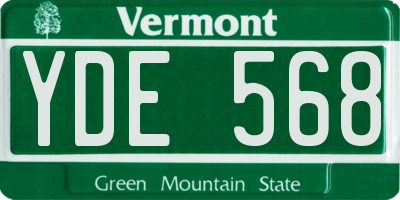 VT license plate YDE568