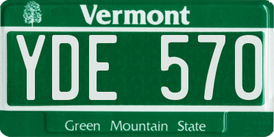 VT license plate YDE570