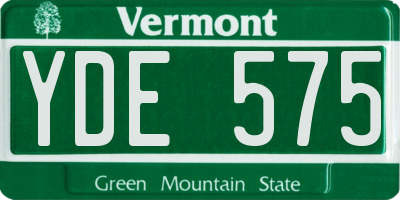 VT license plate YDE575