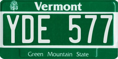 VT license plate YDE577