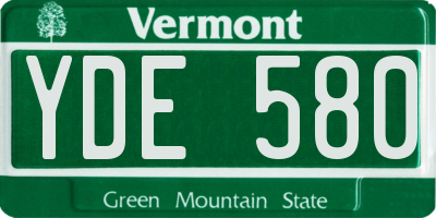 VT license plate YDE580