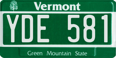 VT license plate YDE581