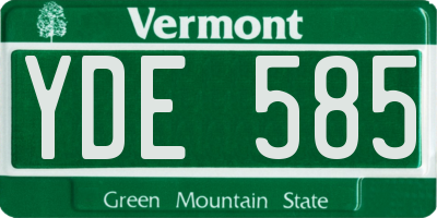 VT license plate YDE585