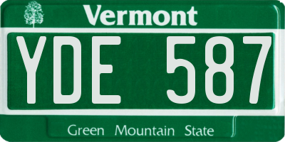 VT license plate YDE587