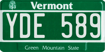 VT license plate YDE589
