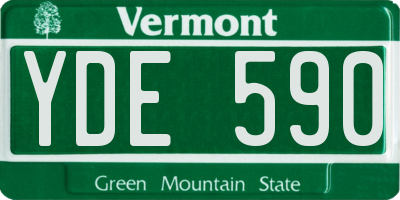 VT license plate YDE590