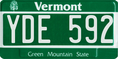 VT license plate YDE592