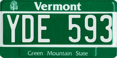 VT license plate YDE593