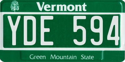 VT license plate YDE594
