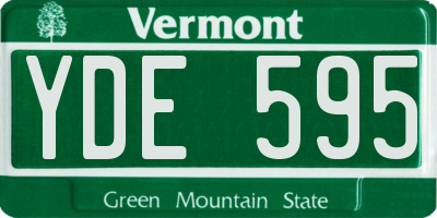 VT license plate YDE595