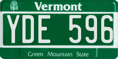 VT license plate YDE596