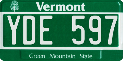 VT license plate YDE597