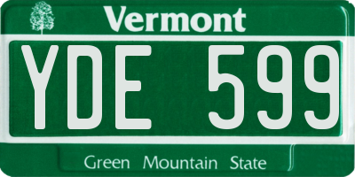 VT license plate YDE599