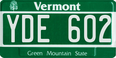 VT license plate YDE602