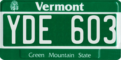VT license plate YDE603