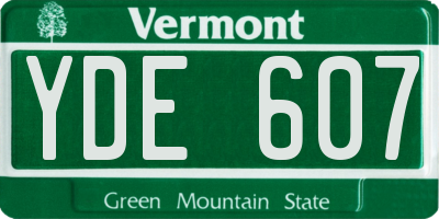 VT license plate YDE607