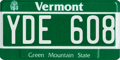 VT license plate YDE608