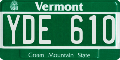 VT license plate YDE610