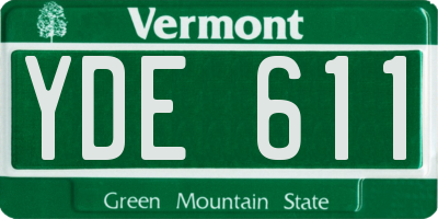 VT license plate YDE611