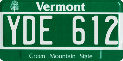 VT license plate YDE612