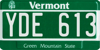 VT license plate YDE613