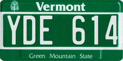 VT license plate YDE614