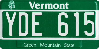 VT license plate YDE615