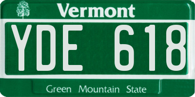 VT license plate YDE618