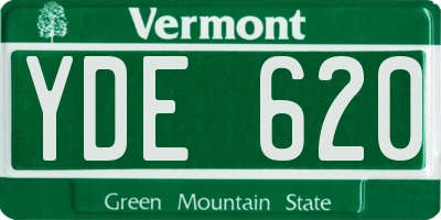 VT license plate YDE620