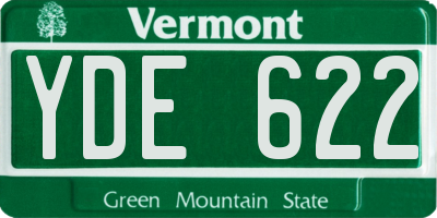 VT license plate YDE622