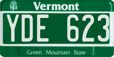 VT license plate YDE623