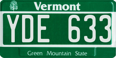VT license plate YDE633