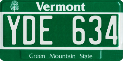 VT license plate YDE634