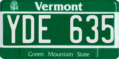 VT license plate YDE635