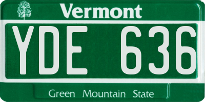 VT license plate YDE636
