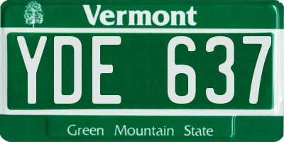 VT license plate YDE637