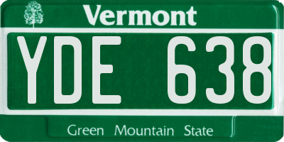 VT license plate YDE638